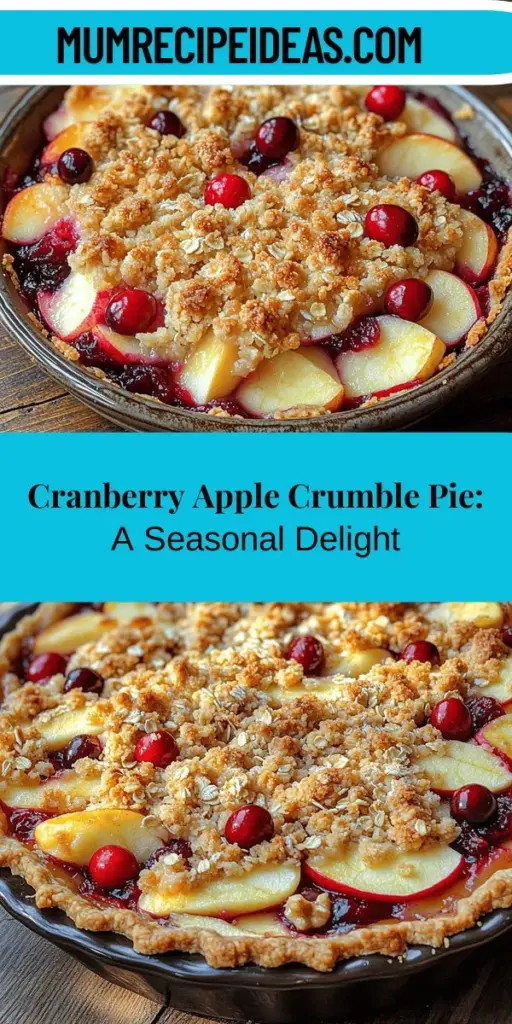 Transport yourself to cozy gatherings with this mouthwatering Cranberry Apple Crumble Pie recipe. The delightful mix of tart cranberries and sweet, juicy apples creates a flavor explosion that’s hard to resist. With a crispy crumble topping and a flaky crust, it’s perfect for any occasion, from holiday feasts to chilly nights. Discover how to select the best ingredients and create a pie that will impress family and friends alike. Enjoy this seasonal favorite that warms the heart and tantalizes the taste buds.