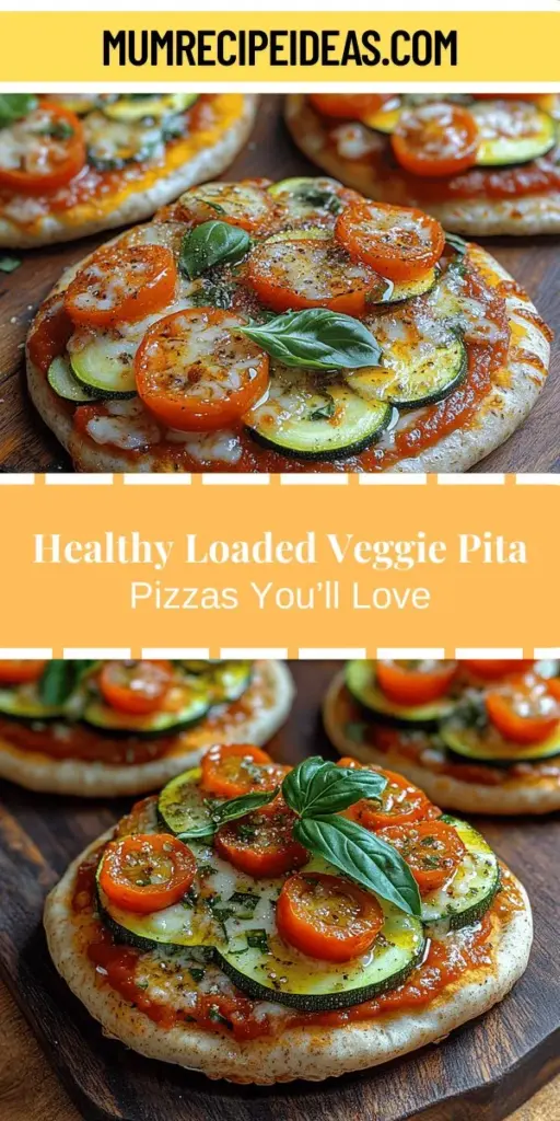 Discover a delicious and healthy twist on pizza with Loaded Veggie Pita Pizzas! This easy-to-make recipe uses whole wheat pita as the base, topped with marinara sauce, gooey cheese, and a colorful array of fresh veggies like bell peppers, zucchini, and spinach. Perfect for busy nights, these customizable pizzas are not only satisfying but also rich in flavor and nutrition. Get creative in the kitchen and enjoy a guilt-free meal that everyone will love!