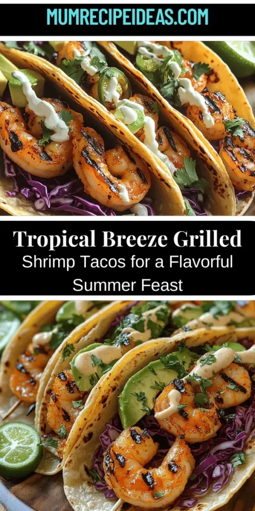 Discover the joy of Tropical Breeze Grilled Shrimp Street Tacos, perfect for summer gatherings or a quick weeknight meal. This recipe combines succulent grilled shrimp marinated with zesty lime, garlic, and spices, nestled in warm corn tortillas. Top with fresh ingredients like crunchy cabbage, sweet mango, and creamy avocado for an explosion of flavors. Easy to customize, these tacos promise to transport your taste buds to a tropical paradise with every bite!