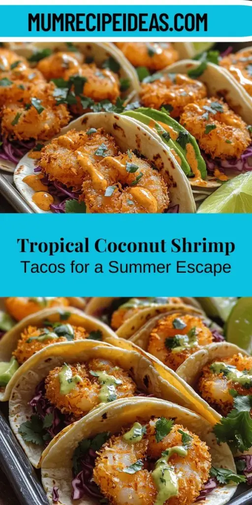 Escape to a tropical paradise with these Tropical Coconut Shrimp Tacos! This delicious recipe combines crispy shrimp coated in sweet coconut and panko breadcrumbs, paired with fresh toppings like vibrant red cabbage and zesty cilantro. Perfect for summer gatherings or a casual brunch, these tacos offer a delightful crunch and flavor that will impress family and friends. Discover how easy it is to create this tropical delight and elevate your dining experience!