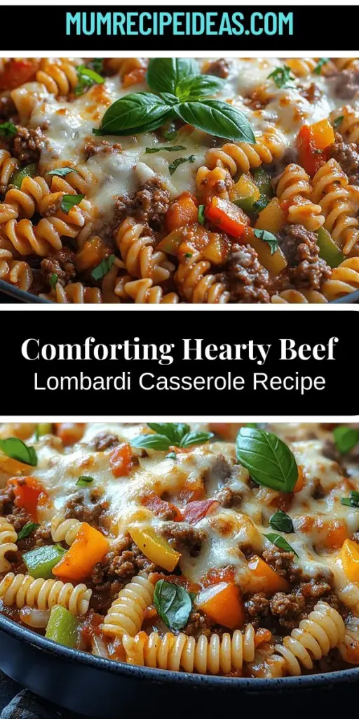Discover the comforting flavors of Hearty Beef Lombardi Casserole, a delightful dish perfect for any gathering. This recipe combines savory ground beef, colorful vegetables, and gooey cheese in a rich sauce, offering nutrition and satisfaction in every bite. It's easy to prepare and ideal for family meals or weeknight dinners. Join us as we explore the origins of casseroles, their nutritional benefits, and how to create this wholesome dish that will warm your heart and home.