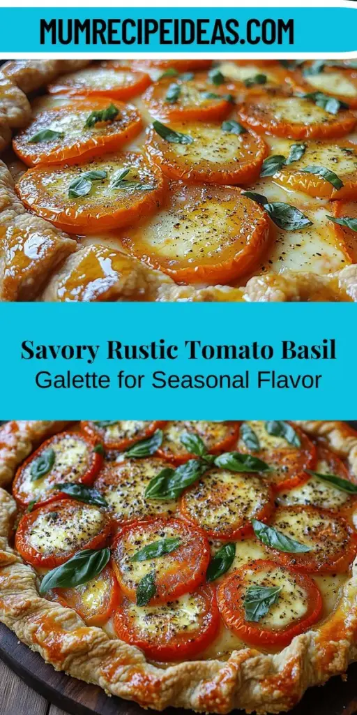 Discover the beauty of seasonal cooking with this Rustic Tomato Basil Galette recipe. This savory tart features a flaky, buttery crust filled with vibrant ripe tomatoes, fragrant basil, and creamy mozzarella, creating a delightful burst of summer flavors. Perfect for lunch, appetizers, or as a side dish, this galette highlights the simplicity of fresh ingredients. Enjoy a dish that not only looks stunning but also brings friends and family together around the table.