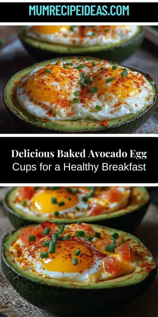 Start your day off right with Baked Avocado Egg Cups! This nutritious breakfast combines creamy avocados and protein-packed eggs, offering a perfect blend of flavor and health. Packed with healthy fats and essential vitamins, this dish is customizable with various cheeses, seasonings, and veggies. Easy to prepare, it’s perfect for busy mornings or leisurely brunches. Try this vibrant and satisfying meal that keeps you energized throughout the day!