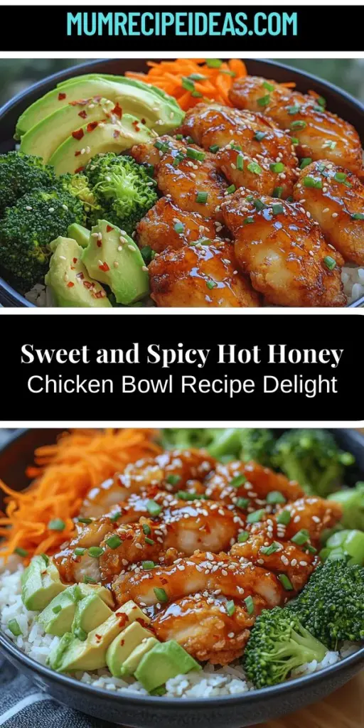 Discover the mouthwatering Sweet & Spicy Hot Honey Chicken Bowls, where juicy marinated chicken thighs meet a flavorful hot honey sauce. This easy recipe balances sweetness and spice, creating a satisfying meal that's both nutritious and delicious. Served over rice with fresh veggies like broccoli and carrots, these bowls are perfect for any occasion. Get creative in the kitchen and enjoy a delightful culinary experience that brings everyone to the table!