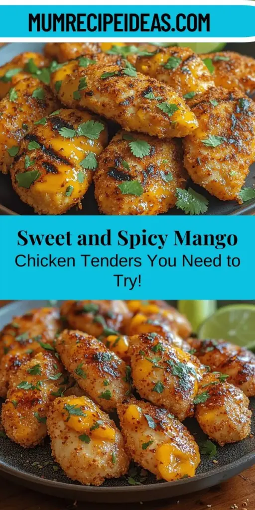 Elevate your dinner game with these Spicy Sweet Chili Mango Chicken Tenders. This mouthwatering recipe combines the sweet tropical flavors of mango with a spicy kick, creating a dish that's both visually stunning and flavor-packed. Perfect for any occasion, these tender chicken pieces marinated in a vibrant blend of spices burst with personality. Serve them as an appetizer or main course, and enjoy the balance of sweet and heat that will impress everyone at your table. Discover this unique cooking adventure today!