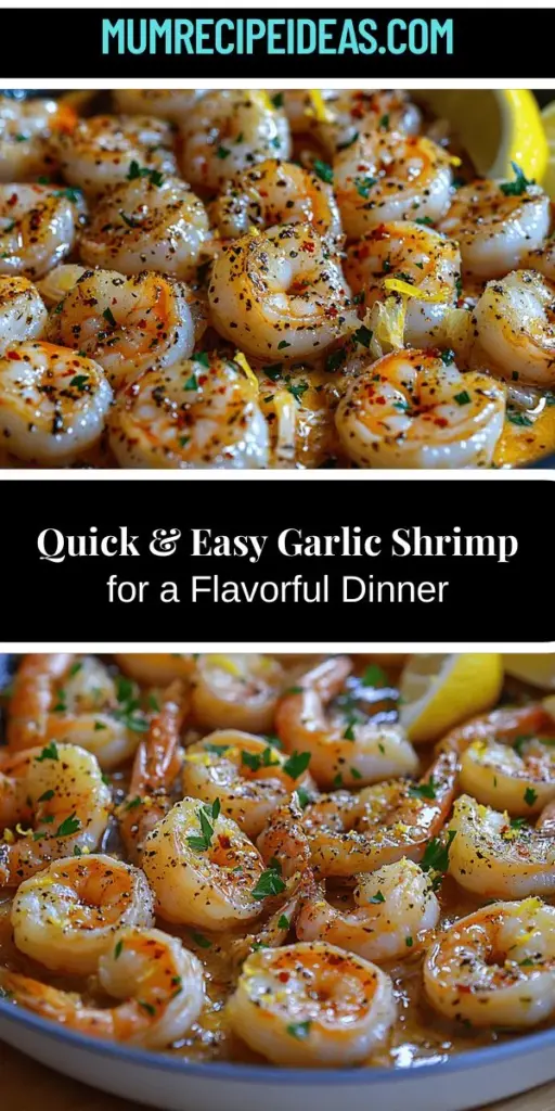 Craving a quick and delicious meal? Try this Quick & Zesty Garlic Shrimp recipe that's ready in under 30 minutes! With fresh shrimp, aromatic garlic, and a splash of lemon, this dish is packed with flavor and health benefits. Perfect for busy weeknights or entertaining, it pairs wonderfully with pasta, salad, or even crusty bread. Elevate your dining experience with this effortless yet impressive recipe that makes every meal feel special. Enjoy the ease and taste of homemade garlic shrimp today!