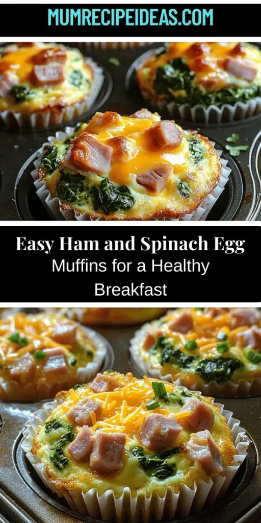 Start your mornings off right with these delicious Ham and Spinach Egg Muffins! Perfect for busy lifestyles, they combine protein-packed eggs, savory ham, and vibrant spinach for a nutritious and satisfying breakfast. Easy to make and customizable for different diets, these muffins are a flavorful way to fuel your day. Enjoy them fresh, or prep a batch to have on hand all week. Discover the joy of a wholesome breakfast with this tasty recipe!