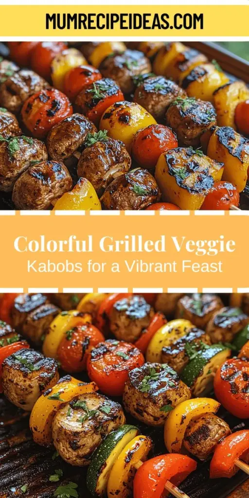 Brighten up your meals with colorful grilled veggie kabobs, a perfect option for summer barbecues, picnics, or family dinners. This vibrant dish features a variety of fresh vegetables like bell peppers, zucchini, and cherry tomatoes, enhancing both flavor and nutrition. Grilling caramelizes their natural sugars, providing a satisfying mix of textures. Easy to prepare and adaptable to any dietary preference, these kabobs bring joy to your plate while supporting your health. Discover the charm of seasonal produce and elevate your grilling game with this fun recipe!
