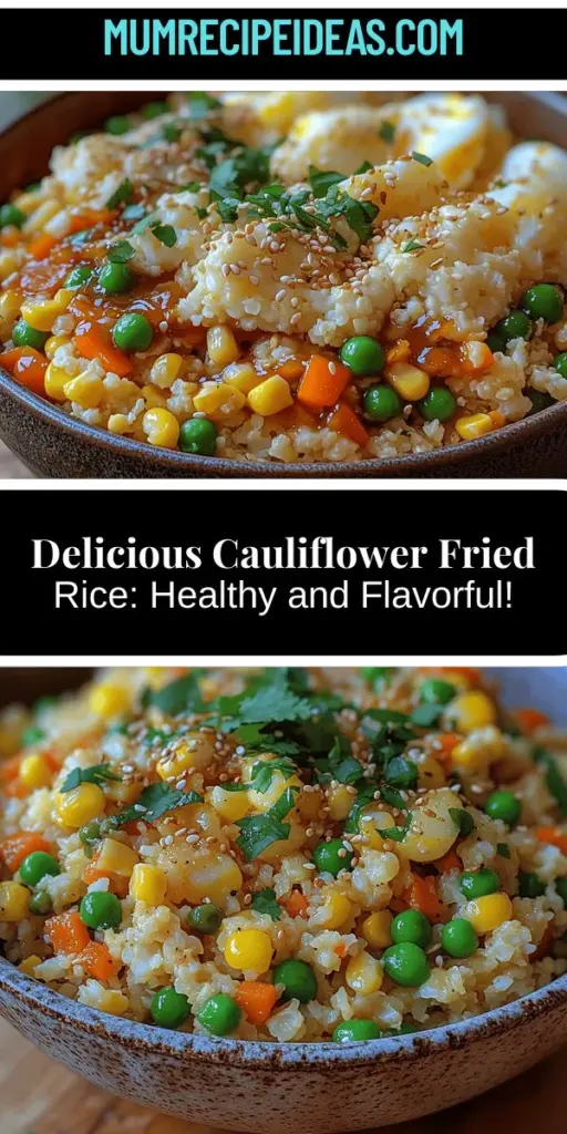 Discover the delicious and nutritious Cauliflower Fried Rice Delight, a healthy alternative to traditional fried rice that’s perfect for any meal. Packed with vitamins and low in calories, this dish replaces regular rice with cauliflower, offering a gluten-free, low-carb option without sacrificing flavor. Learn how to sauté fresh vegetables, scramble eggs, and season to perfection, all while creating a vibrant and satisfying meal that's as good for your health as it is for your taste buds. Enjoy the versatility of this dish by customizing it to suit your dietary preferences!