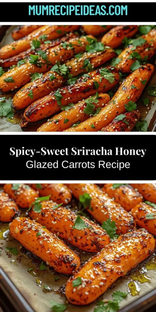 Elevate your next meal with these Spicy-Sweet Sriracha Honey Glazed Carrots. This vibrant side dish balances the sweetness of honey with the heat of Sriracha, creating a unique flavor that brightens up any plate. Roasting brings out the natural sweetness of the carrots, making them irresistible to even the pickiest eaters. Easy to prepare and packed with nutrients, these glazed carrots complement a variety of main dishes and are perfect for any occasion. Discover the joy of cooking with this delicious recipe!