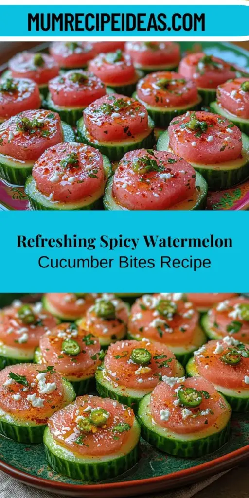Discover the perfect appetizer for your next gathering with Spicy Watermelon Cucumber Bites! This vibrant dish combines juicy watermelon, crisp cucumber, and a kick of jalapeño for a refreshing yet exciting flavor profile. Easy to prepare and packed with health benefits, these bites are visually appealing and sure to impress your guests. Learn about the key ingredients, preparation steps, and tips for serving this delightful treat that celebrates seasonal produce!
