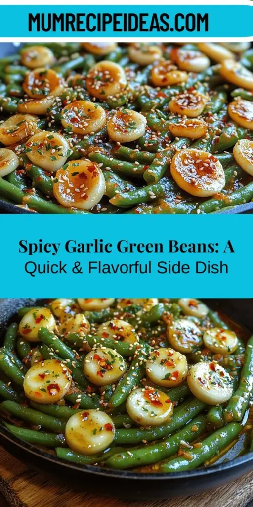 Looking for a delicious side dish to spice up your meals? Try Fiery Garlic Green Beans! This recipe combines fresh green beans with bold garlic flavor and a kick of heat, all in under 20 minutes. Packed with vitamins and easy to make, they are perfect for weeknight dinners or special gatherings. Get ready to enjoy a vibrant dish that not only tastes great but also adds color to your table. Explore the quick preparation steps and elevate your cooking with this nutritious, flavorful option!