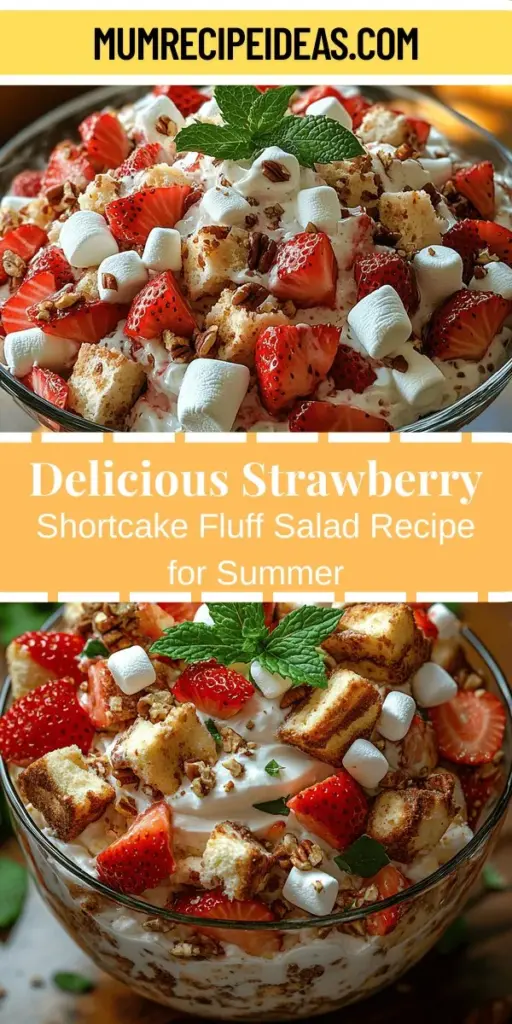 Discover the heavenly Strawberry Shortcake Fluff Salad, a delightful dessert that captures the flavors of spring and summer. This light and easy-to-make treat features fresh strawberries, creamy vanilla yogurt, and buttery pound cake, creating a sweet, airy sensation. Perfect for barbecues, birthdays, or any sunny day, this fluff salad is not only visually stunning but also a crowd-pleaser. Elevate your gatherings with this refreshing, versatile dish that everyone will love!