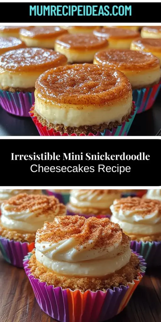 Indulge in the perfect blend of classic flavors with Mini Snickerdoodle Cheesecakes. These bite-sized treats combine the warm, cinnamon sweetness of snickerdoodle cookies with the rich, creamy texture of cheesecake. Ideal for gatherings or cozy nights in, they offer a delightful way to sample dessert without the commitment of a full slice. Learn how to create these beautiful mini cheesecakes with a simple step-by-step guide and impress your guests with a unique sweet treat.