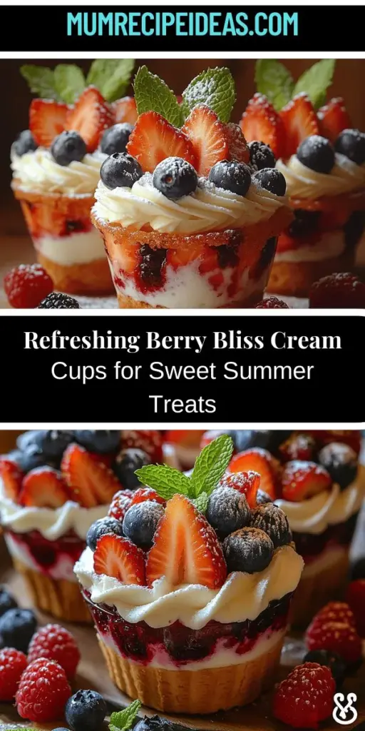 Discover the delightful Berry Bliss Cream Cups, a refreshing dessert perfect for warm days and special occasions. This easy-to-make treat combines creamy heavy cream, sweetened condensed milk, and vibrant mixed berries for a burst of flavor. Learn how to create these visually stunning cups and explore variations to personalize your dessert experience. Perfect for impressing guests and indulging your sweet tooth, these cups are a must-try for berry lovers!