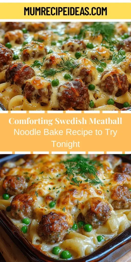Discover the heartwarming taste of Swedish cuisine with this Swedish Meatball Noodle Bake recipe. This dish combines the classic flavors of tender Swedish meatballs with gooey cheese and hearty egg noodles, creating a delightful casserole that is both comforting and filling. Perfect for chilly evenings or family gatherings, this easy-to-follow recipe will quickly become a favorite. Enjoy the rich history and flavors of this innovative twist on a beloved classic.