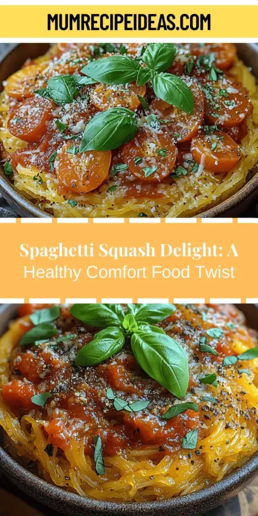 Discover a wholesome twist on comfort food with our Spaghetti Squash Delight topped with hearty marinara sauce. This nutritious dish features spaghetti squash as a low-calorie, fiber-rich alternative to traditional pasta. Simple to prepare and packed with flavor, the dish combines roasted squash with a savory homemade sauce made from fresh ingredients. Perfect for health-conscious eaters, it's a satisfying option the whole family will enjoy. Explore the joy of healthy eating while savoring every bite!