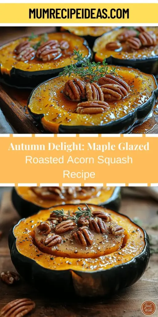 Embrace the flavors of fall with this Sweetly Roasted Acorn Squash with Maple Glaze recipe. Perfectly roasted and drizzled with rich maple syrup, this dish brings together the natural sweetness of acorn squash and warm spices like cinnamon and nutmeg. It's a nutritious option packed with vitamins and fiber, ideal for Thanksgiving or cozy family dinners. Discover how to elevate your seasonal cooking with this delicious and visually stunning side dish that everyone will love.