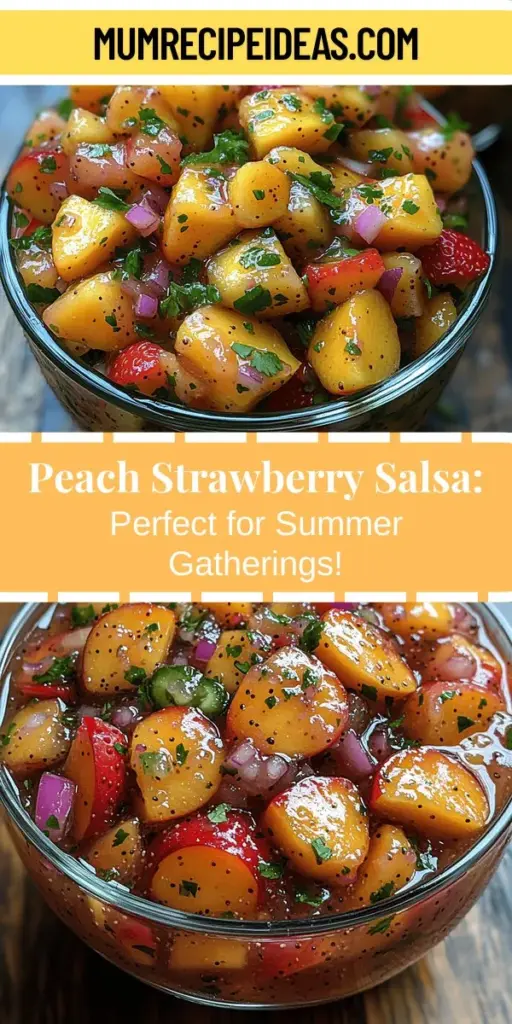 Embrace the vibrant flavors of summer with Peach Strawberry Salsa Delight, the perfect addition to your sunny gatherings. This refreshing blend combines juicy ripe peaches and tangy strawberries with zesty lime and a hint of jalapeño for a delightful taste explosion. Perfect as a topping for grilled chicken or fish, or enjoyed with tortilla chips, this salsa not only looks beautiful but packs a nutritional punch, making it a guilt-free indulgence. Discover how to create this vibrant dish today!
