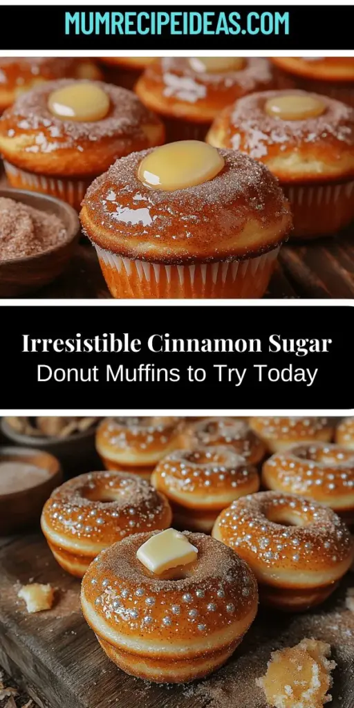 Indulge in the delightful fusion of flavors with Cinnamon Sugar Donut Muffins, a treat that combines the soft, fluffy texture of muffins with the comforting taste of freshly fried donuts. Perfect for breakfast or an afternoon snack, these easy-to-make muffins are coated in a warm layer of cinnamon sugar that adds an irresistible crunch. Experience the inviting aroma as they bake and enjoy their sweet, nostalgic appeal. Whether you're a novice or an expert baker, these muffins will surely become a family favorite!