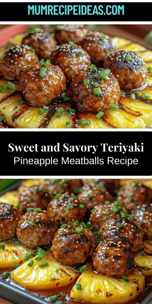 Discover the perfect blend of sweet and savory with these juicy teriyaki pineapple meatballs! This delightful recipe features tender meatballs tossed in a homemade teriyaki sauce, complemented by the juicy burst of pineapple. Perfect for weeknight dinners or gatherings, these meatballs are not only flavorful but also visually stunning. Control the ingredients for a healthier option and impress your family and friends with a dish that’s sure to become a favorite!