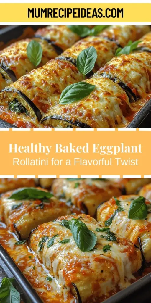 Discover the delightful world of Baked Eggplant Rollatini, a healthy and scrumptious alternative to traditional pasta dishes. This recipe features tender roasted eggplant filled with creamy ricotta, fresh spinach, and rich marinara sauce, making it perfect for both vegetarians and meat lovers alike. This comforting dish is low in carbs and packed with nutrients, making it an excellent choice for nutritious meals. Create a vibrant presentation and enjoy a flavorful dining experience that everyone will love!