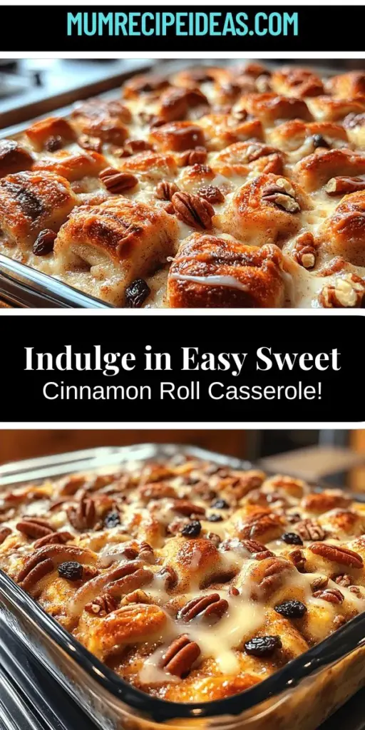 Discover the joy of breakfast with this Sweet Cinnamon Roll Casserole recipe, perfect for brunches or weekend family gatherings. Transform store-bought cinnamon rolls into a warm, gooey delight topped with creamy icing. This easy-to-make dish combines comforting flavors and minimal effort for a delightful meal. Elevate your breakfast experience with variations and creative serving ideas that will impress everyone at your table. Enjoy the perfect blend of sweetness and comfort!