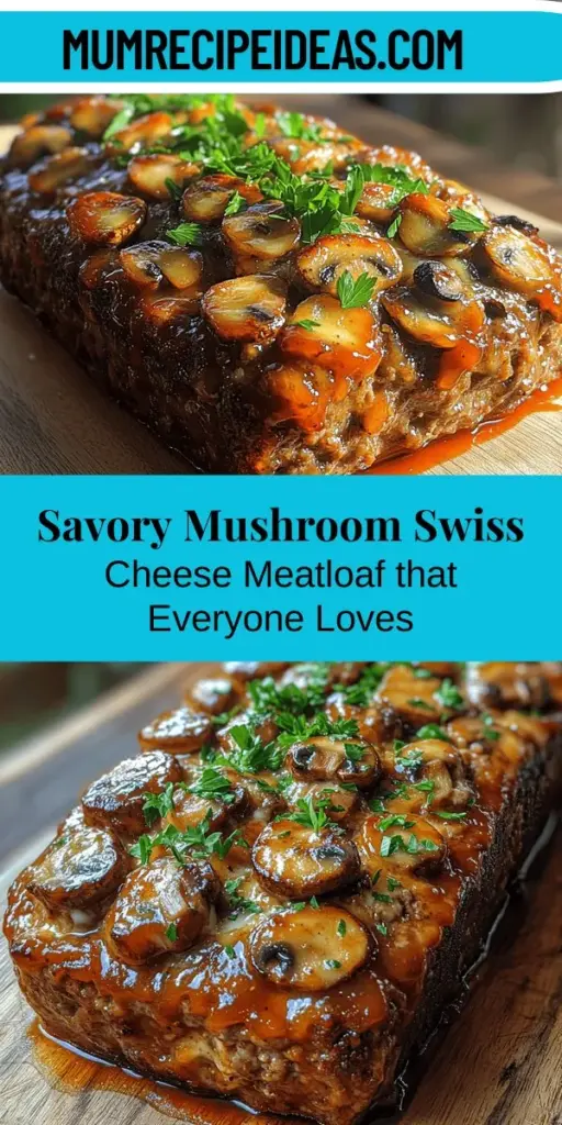 Elevate your dinner game with this Savory Mushroom Swiss Cheese Meatloaf! This heartwarming classic gets a delicious twist with earthy mushrooms and creamy Swiss cheese, creating a dish that’s both comforting and sophisticated. Perfect for weeknight meals or family gatherings, this recipe is easy to follow and ideal for cooks of all levels. Enjoy a juicy, flavorful meatloaf that brings everyone together around the table—make it a new favorite in your kitchen!