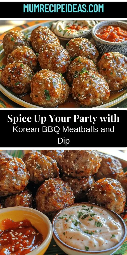 Discover a delicious twist on traditional Korean cuisine with these mouthwatering Korean BBQ meatballs served alongside a spicy mayo dip. Perfect for any gathering, these meatballs combine the robust flavors of ground beef or pork, fresh aromatics, and key Korean ingredients like gochugaru and sesame oil. With a simple recipe that's approachable for cooks of all levels, you can impress your guests with a dish that embodies the rich culinary traditions of Korea. Enjoy the savory, sweet, and spicy notes, making it perfect for appetizers or main dishes.