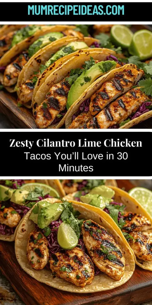 Get ready to indulge in Zesty Cilantro Lime Chicken Tacos, a refreshing and delicious twist on a classic favorite! This easy recipe features tender chicken marinated in zesty lime juice and fresh cilantro, delivering a burst of flavor in every bite. Prepare your tacos in under 30 minutes, making them perfect for busy weeknights or gatherings. Customize with colorful toppings like avocado, red cabbage, and salsa for a satisfying meal that’s as nourishing as it is tasty. Enjoy the vibrant flavors of summer any time of year!