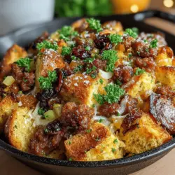 When it comes to comfort food, few dishes evoke the warm, nostalgic feelings of stuffing. Traditionally associated with Thanksgiving and holiday meals, stuffing is often seen as a simple side dish. However, the Sassy Sausage & Apple Skillet Stuffing elevates this classic recipe by introducing a delightful mix of flavors that are sure to impress even the most discerning palates. With its combination of spicy sausage, sweet apples, and aromatic herbs, this dish is not only a feast for the senses but also a versatile option that can be enjoyed at various occasions, from festive gatherings to cozy family dinners.