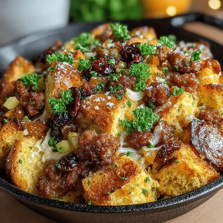 When it comes to comfort food, few dishes evoke the warm, nostalgic feelings of stuffing. Traditionally associated with Thanksgiving and holiday meals, stuffing is often seen as a simple side dish. However, the Sassy Sausage & Apple Skillet Stuffing elevates this classic recipe by introducing a delightful mix of flavors that are sure to impress even the most discerning palates. With its combination of spicy sausage, sweet apples, and aromatic herbs, this dish is not only a feast for the senses but also a versatile option that can be enjoyed at various occasions, from festive gatherings to cozy family dinners.