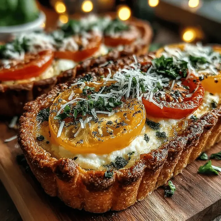 The Savory Tomato Basil Delight is a culinary masterpiece that embodies the essence of summer with its vibrant flavors and fresh ingredients. This dish is not only visually appealing, but it also tantalizes the taste buds with its harmonious blend of ripe tomatoes, fragrant basil, and creamy cheeses, all resting on a flaky puff pastry base. Perfect for a light lunch, an impressive appetizer, or a delightful centerpiece at gatherings, this tart brings together the best of seasonal produce in one enticing package.