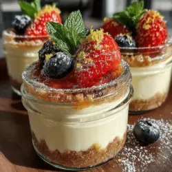 To create the Zesty No-Bake Lemon Cheesecake Parfaits, you’ll need a handful of essential ingredients that come together to form this delicious treat: