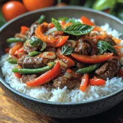 Spicy Thai Basil Beef Stir Fry, known as "Pad Krapow Neua" in Thailand, is a beloved dish that perfectly encapsulates the vibrant and bold flavors of Thai cuisine. Originating from the bustling food stalls of Bangkok, this dish has become a staple in Thai households and restaurants worldwide. The combination of fresh basil, tender beef, and a medley of aromatic spices creates a dish that is both satisfying and bursting with flavor.