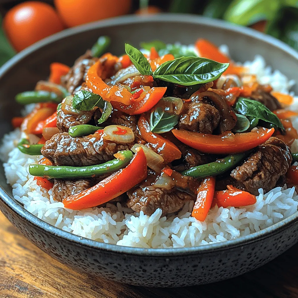 Spicy Thai Basil Beef Stir Fry, known as "Pad Krapow Neua" in Thailand, is a beloved dish that perfectly encapsulates the vibrant and bold flavors of Thai cuisine. Originating from the bustling food stalls of Bangkok, this dish has become a staple in Thai households and restaurants worldwide. The combination of fresh basil, tender beef, and a medley of aromatic spices creates a dish that is both satisfying and bursting with flavor.