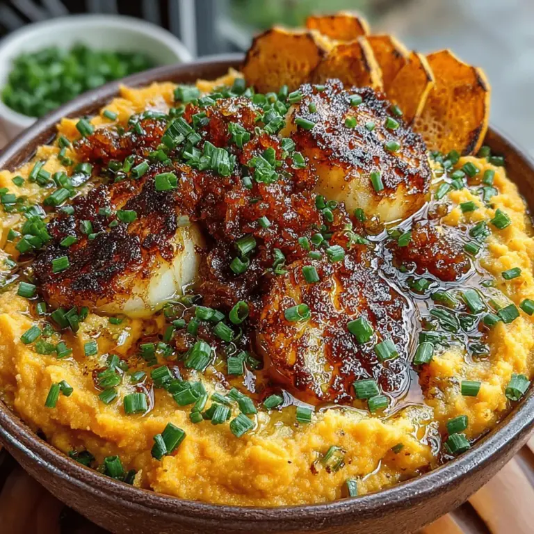 Sweet & Savory Roasted Garlic Mashed Sweet Potatoes is a delicious and comforting dish that combines the natural sweetness of sweet potatoes with the rich, aromatic flavor of roasted garlic. This dish is not only a feast for the taste buds but also a visual delight, making it an ideal side for various occasions, from weeknight dinners to festive gatherings. The creamy texture and the harmonious blend of flavors elevate this classic comfort food, making it a favorite for many.