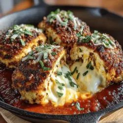 Cheddar-Stuffed Chicken Parmesan Roll-Ups are an enticing dish that marries the classic flavors of chicken parmesan with a delightful twist that is sure to impress family and guests alike. This recipe presents a harmonious blend of textures and tastes: tender chicken, gooey cheddar, and a crispy breadcrumb coating, all enveloped in a rich marinara sauce. Whether you are looking for a comforting family meal or a standout dish for your next dinner party, these roll-ups deliver an experience that transcends the ordinary.