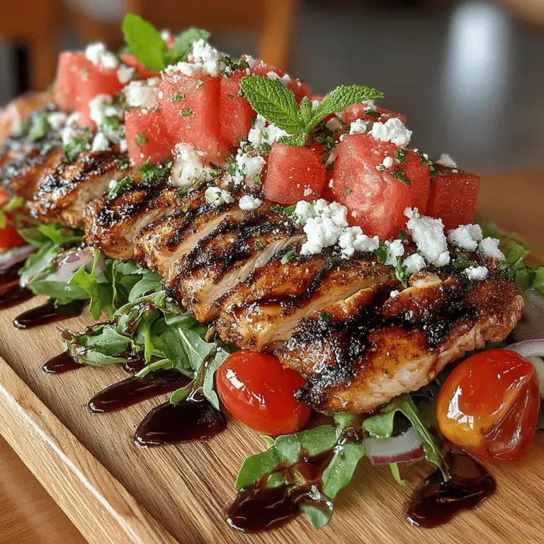 Fresh mint is one of the star players in this Grilled Chicken & Watermelon Salad. Its vibrant flavor not only enhances the overall taste of the salad but also adds a refreshing aroma that complements the sweetness of the watermelon and the savory notes of the grilled chicken. When selecting mint, look for bright green leaves without any brown spots. Fresh mint can be used whole or chopped finely, depending on your preference. The herb should be added to the salad just before serving to maintain its bright color and flavor.