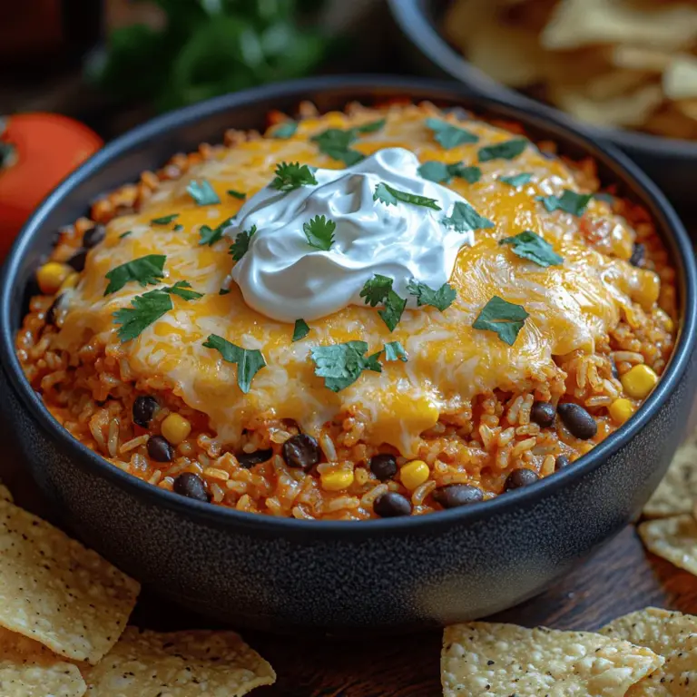 Loaded Taco Rice Casserole is a delightful fusion of flavors and textures, making it a perfect choice for family meals or gatherings. This dish brings together the beloved elements of tacos and casserole, resulting in a hearty, comforting meal that can satisfy even the hungriest of appetites. With layers of seasoned ground meat, fluffy rice, vibrant vegetables, and melted cheese, it’s no wonder this recipe has become a favorite in many households.