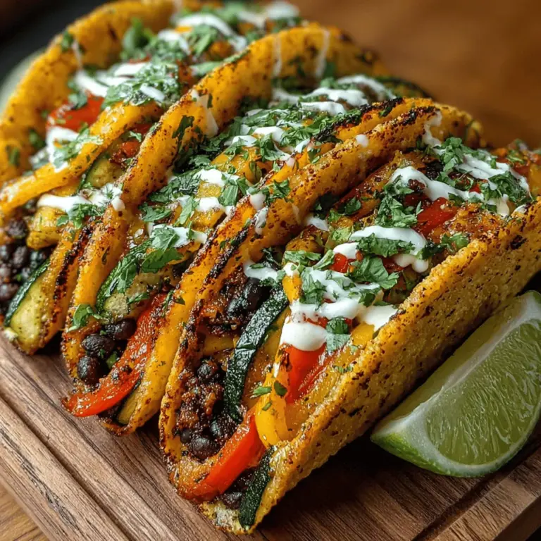 Discover the perfect blend of flavor and nutrition with our Zesty Zucchini Tacos. These vibrant tacos are not just a feast for the eyes but also a wholesome meal that embraces the essence of fresh vegetables and zesty spices. Ideal for a quick weeknight dinner or a delightful gathering with friends, this recipe is packed with healthy ingredients like zucchini, black beans, and fresh corn, making it a guilt-free indulgence. Join us as we dive into the details of creating these delicious tacos, ensuring you have all the information you need for a successful cooking experience.