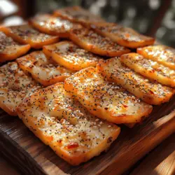 Toasty Everything Bagel Chips are a deliciously crunchy snack that pays homage to the beloved everything bagel. These chips are perfect for dipping in hummus, spreading with cream cheese, or simply enjoying on their own. With their savory blend of garlic, onion, sesame, and poppy seeds, they offer a satisfying crunch that elevates any snack time. The beauty of this recipe lies not only in its delightful flavor but also in its simplicity, making it a great addition to your culinary repertoire.