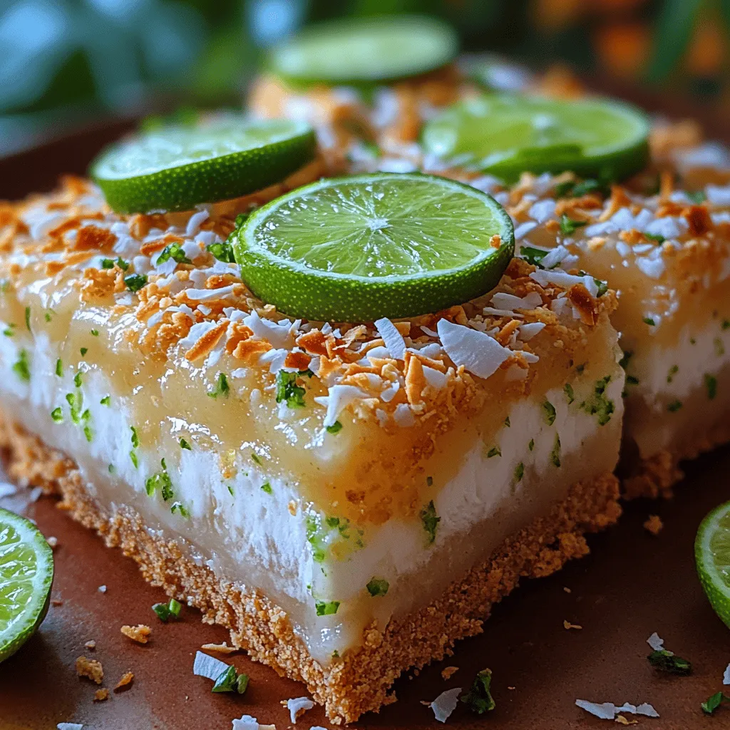 If you're yearning for a taste of the tropics, look no further than this delightful recipe for Tropical Breeze Frozen Coconut Lime Bars. These bars are the epitome of summertime bliss, combining the vibrant flavors of coconut and lime to create a refreshing treat that’s perfect for warm weather gatherings. The creamy coconut pairs beautifully with the zesty lime, making each bite a mini-vacation for your taste buds.