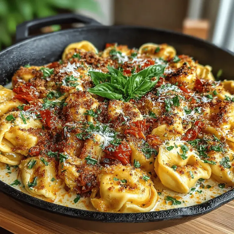In the bustling world of weeknight dinners, finding a recipe that is both quick and satisfying can be a challenge. The Creamy Tomato Basil Tortellini Skillet is a delightful solution, perfectly tailored for those evenings when time is of the essence but the desire for a hearty meal remains. This dish combines the comforting flavors of cheese tortellini with a rich, creamy tomato sauce, making it a favorite among families and busy individuals alike.