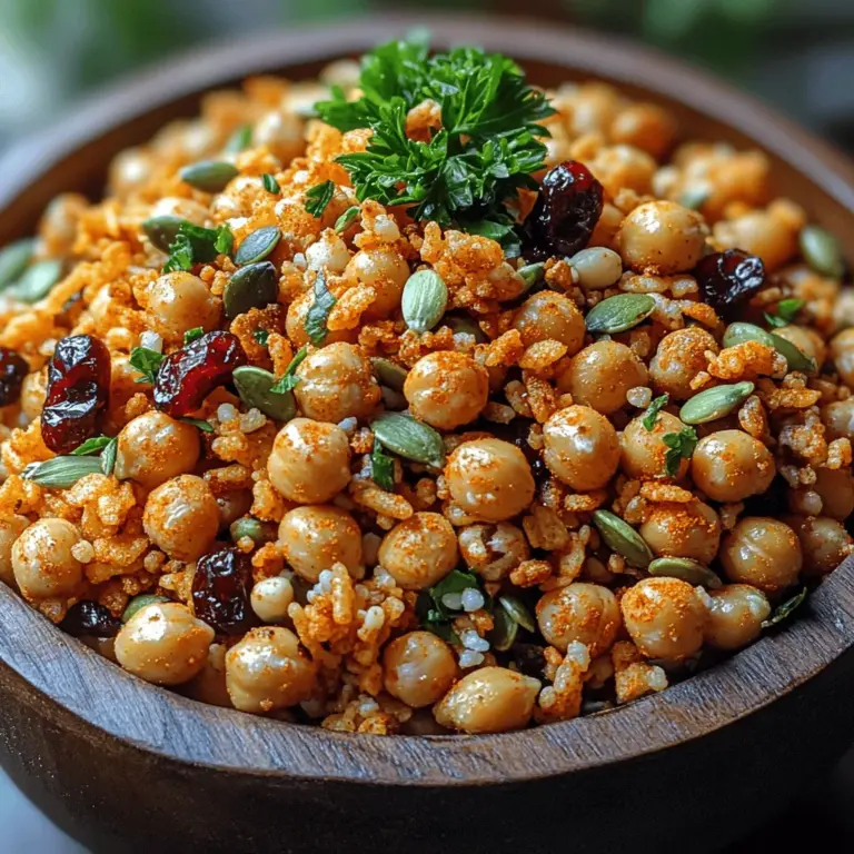 In recent years, the concept of healthy snacking has gained immense popularity, and for good reason. As our fast-paced lifestyles often lead to hasty eating habits, finding nutritious and satisfying snacks has never been more crucial. Enter the Crunchy Chickpea Delight Snack Mix—a perfect fusion of wholesome ingredients that not only tantalizes your taste buds but also provides a nourishing boost. This snack mix is ideal for any occasion, whether you're enjoying a solo movie night, hosting a gathering with friends, or seeking a quick energy fix during your busy day.