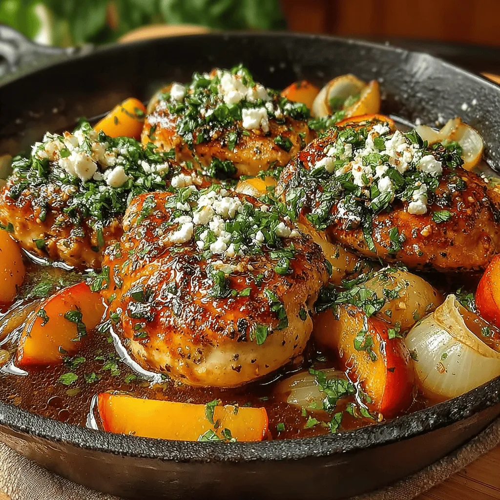 As the summer sun casts its warm glow, it beckons us to explore the vibrant flavors of the season, and there's no better way to celebrate than with a dish that embodies the essence of summer: Sweet & Savory Peach Basil Chicken Skillet. This recipe perfectly marries the sweetness of ripe peaches with the savory notes of succulent chicken, creating a symphony of flavors that dance on the palate. The addition of fresh basil and garlic elevates this dish, infusing it with aromatic depth that is both refreshing and comforting.