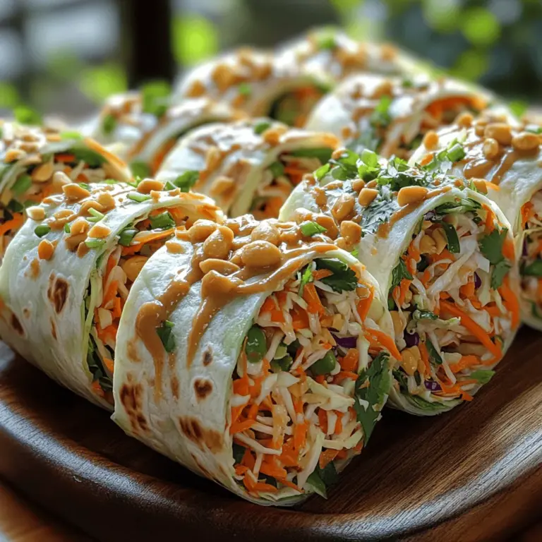 Thai cuisine, renowned for its vibrant flavors and fresh ingredients, has captured the hearts and taste buds of food enthusiasts worldwide. With its perfect balance of sweet, savory, spicy, and sour elements, Thai food is not just about indulgence; it’s also about health. One dish that encapsulates the essence of Thai flavors while offering a nutritious meal is Crunchy Thai Peanut Slaw Wraps. This recipe is a delightful combination of fresh vegetables, protein, and a creamy, aromatic peanut sauce, making it an appealing option for anyone looking to enjoy a hearty yet healthy meal.