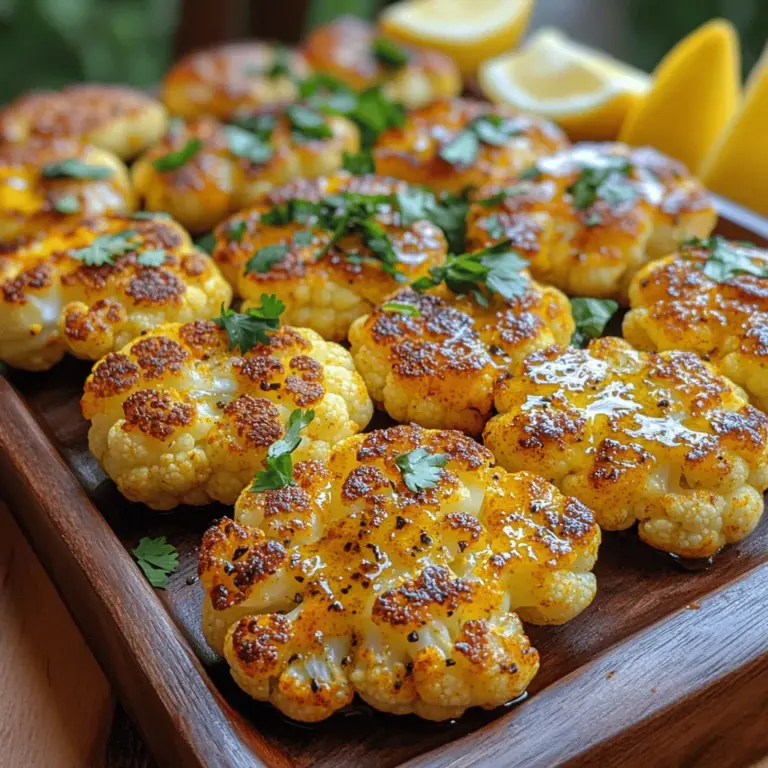 Golden Turmeric Roasted Cauliflower is a vibrant dish that has captured the hearts and palates of health enthusiasts and home cooks alike. This recipe stems from a culinary tradition that celebrates the use of spices, particularly turmeric, which has been revered for its numerous health benefits. Turmeric, known for its vibrant yellow hue and earthy flavor, has been a staple in Asian cuisines for centuries, often used in curries and rice dishes. The combination of turmeric with cauliflower not only enhances the aesthetic appeal of the dish but also introduces a plethora of flavors and nutrients, making it a go-to option for anyone looking to elevate their vegetable game.
