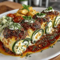 Welcome to the delightful world of Herbed Ricotta Zucchini Rollatini, a dish that elegantly marries the freshness of zucchini with the creamy richness of herbed ricotta cheese. This culinary creation caters to the growing demand for vegetarian options without compromising on flavor, making it an ideal choice for those seeking lighter fare that still satisfies the palate. Whether served as a main course or a side dish, Herbed Ricotta Zucchini Rollatini is perfect for family dinners, gatherings with friends, or any occasion that calls for a comforting yet health-conscious meal.