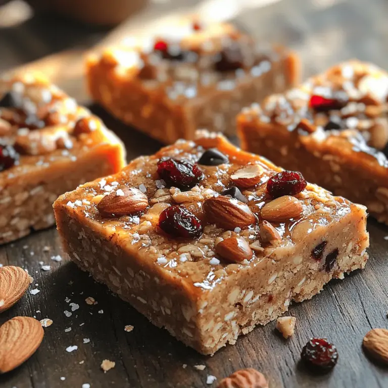 In a world where healthy snacks can often feel bland or unsatisfying, the Nutty Bliss Sweet Almond Butter Oat Bars stand out as a delightful treat that combines nutrition and flavor in every bite. With their hearty texture and rich taste, these bars are perfect for anyone looking to maintain a balanced diet without sacrificing enjoyment. Packed with wholesome ingredients like rolled oats, almond butter, and a medley of fruits and nuts, these oat bars are not only easy to make but also provide a perfect balance of sweetness and crunch.
